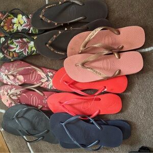 Havaianas Women's Sandals - Black, Pink, Red, Blue